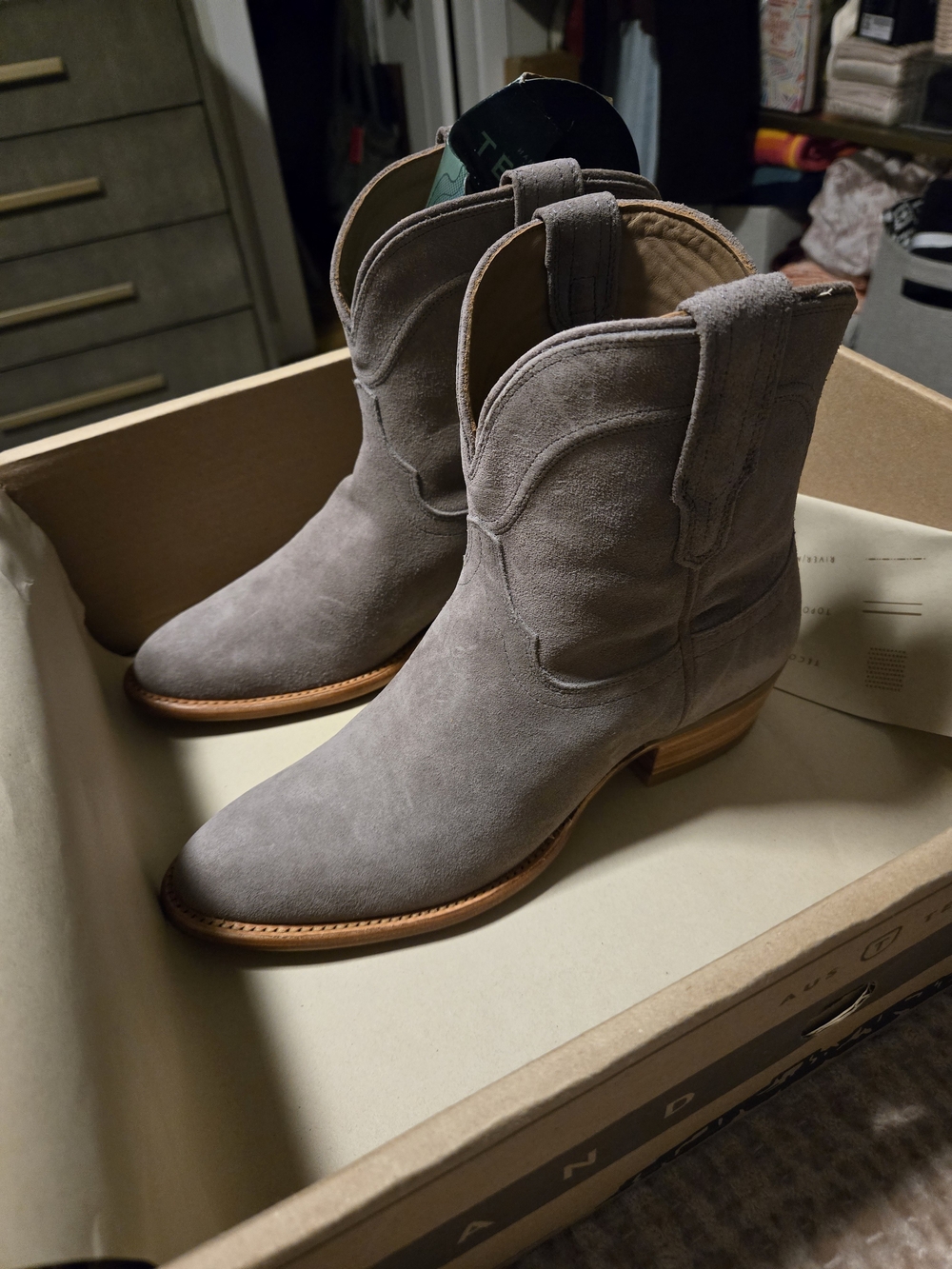 Tecovas The Lucy Women's Gray Ankle Boots US 8.5 B